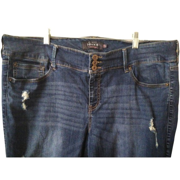 Torrid Womens Premium Distressed Blue Medium Wash Skinny Slim Denim Jeans US 24R - Picture 4 of 12